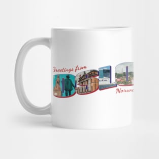 Greetings from Oslo in Norway Vintage style retro souvenir Mug